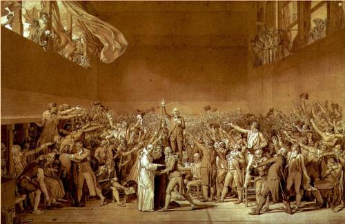 Desenho de Jacques-Louis David sobre um episódio da Revolução Francesa